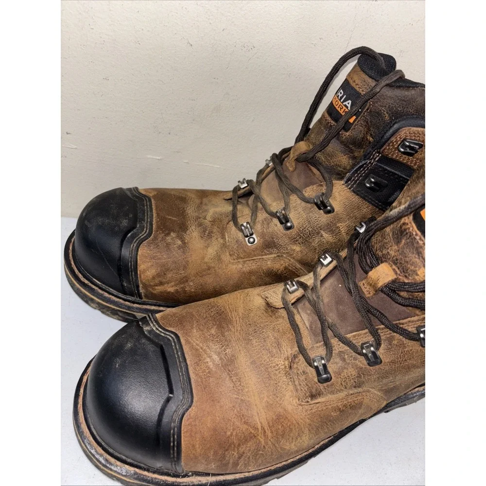 Ariat Men Waterproof Leather Work Boots US Men Size 12EE Slip &‎ Oil Resistant